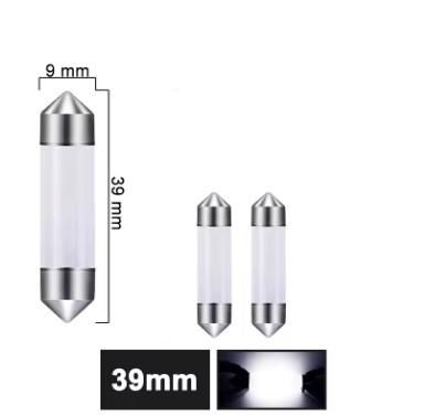 Лед крушки 2бр. сулфидни COB Керамична обвивка C5W LED 12V 6500K