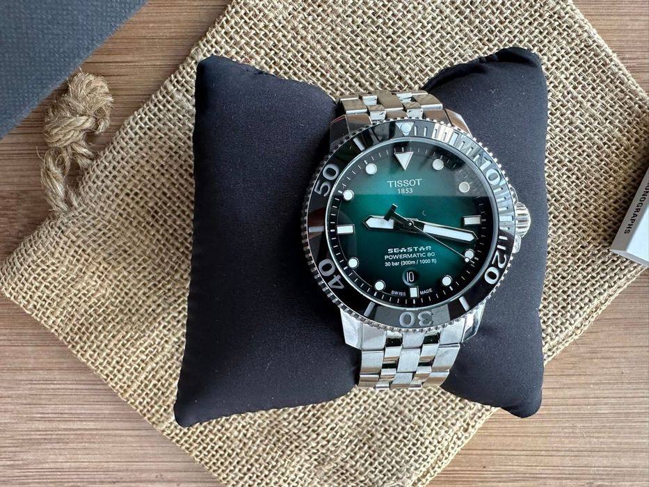 Tissot Seastar 1000 Powermatic 80 40mm | Orologio Subacqueo Automatico | Quadrante Verde | Cassa Acciaio | Super-LumiNova® | 300m Water Resistant