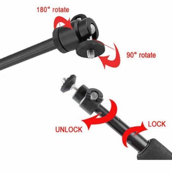 Монопод (селфи стик) клас 3, 55см + приставка за gopro