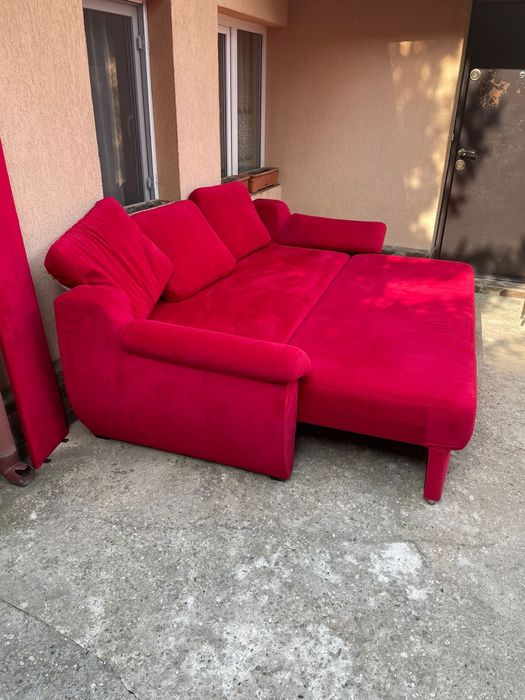 Canapea extensibila material textil cu lada depozitare