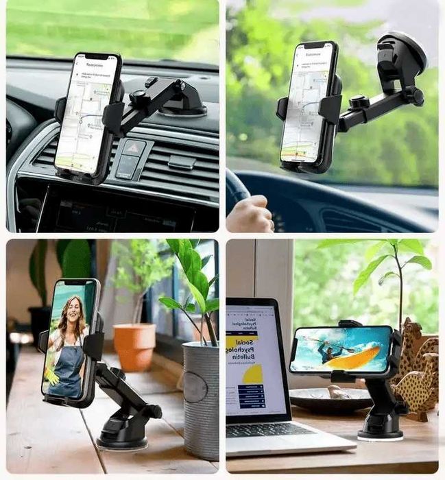 Универсална стойка за кола One Touch, телефон, за стъкло и табло 2в1