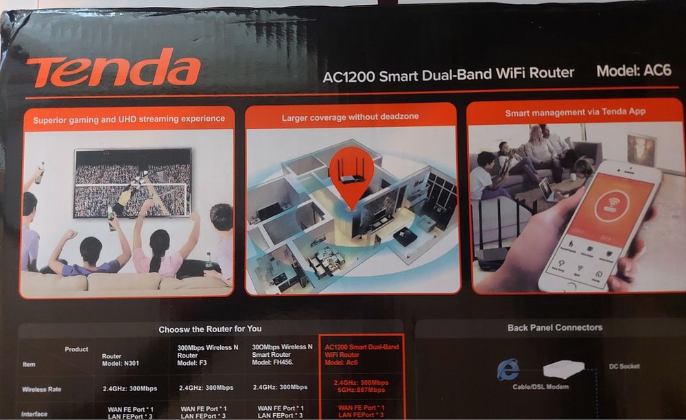 Wi-fi Router Tenda AC1200 Smart Dual-Band