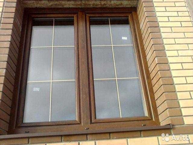 Коричневый окна пластиковые фото