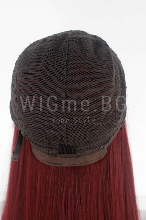 Дълга червена перука с черни корени Сидни