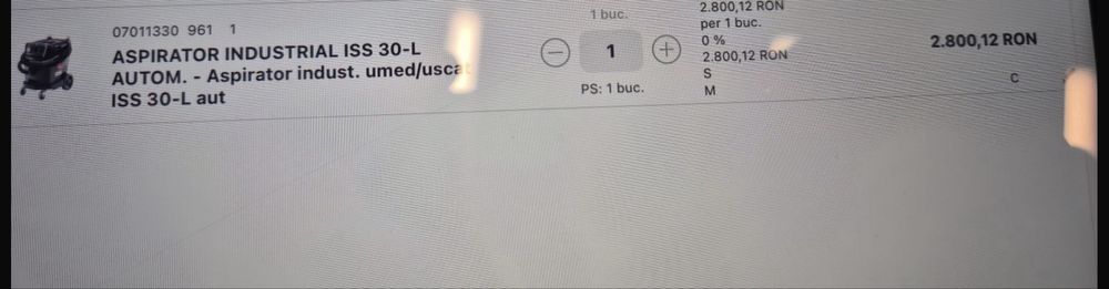 Aspirator automat Wurth ISS 30-L nou