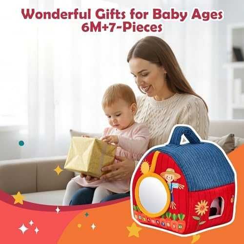 Нова играчка Мека образователна ферма Монтесори с 6 плюшени животни за дете бебе