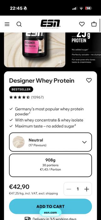Proteina ESN aroma neutra