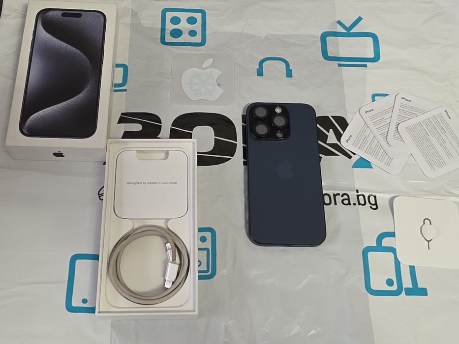 КАТО НОВ 512GB iPhone 15 Pro ЗОРА  Гаранция 2026 Blue / Син