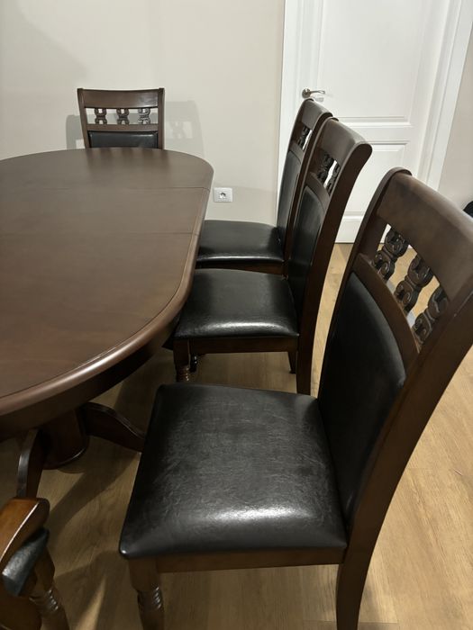 Masa extensibila 8 persoane lemn masiv nuc