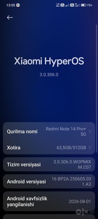 Redmi note 14 pro plus 12 ga 512 sotiladi holati zoʻr