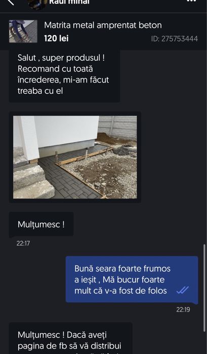 Matrita metal amprentat beton