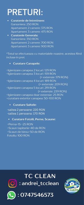 Curatare Canapele/ Saltele/ Scaune