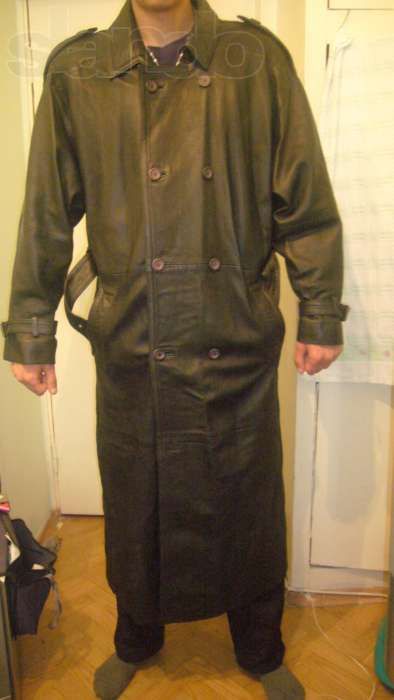 Плащ кожаный мужской