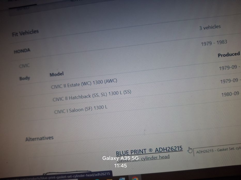 Set garnituri chiulasa Honda Civic