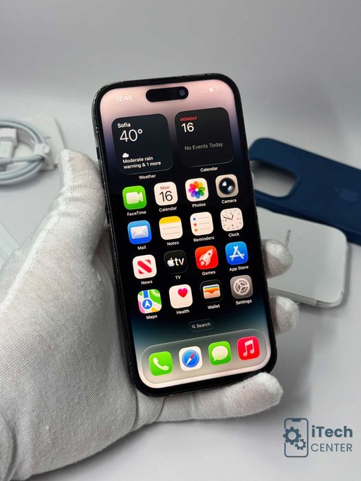 iPhone 14 Pro, 256GB, Black, 100% батерия, ОТЛИЧЕН, ГАРАНЦИЯ!