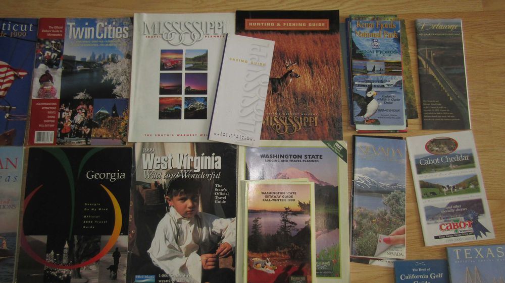 Туристически брошури от САЩ, Нова Зеландия, Англия, Уелс