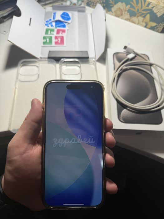iPhone 15 pro max, natural titanium, 256 gb