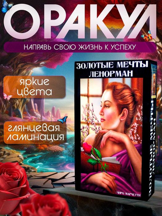 Лучший подарок Оракул Ленорман (Таро, Руны), размеры 7х12см и 6х9см