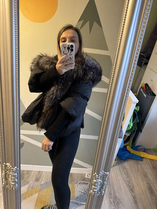 Geaca din puf cu blana naturala