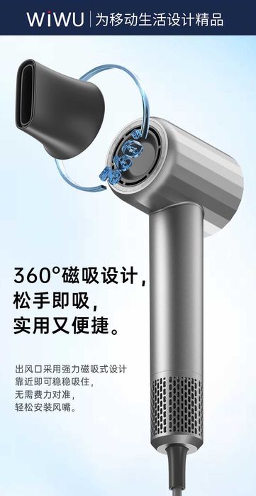 WiWU Wi520 Hypersonic Профессиональные Фен отрицательными ионами Dyson