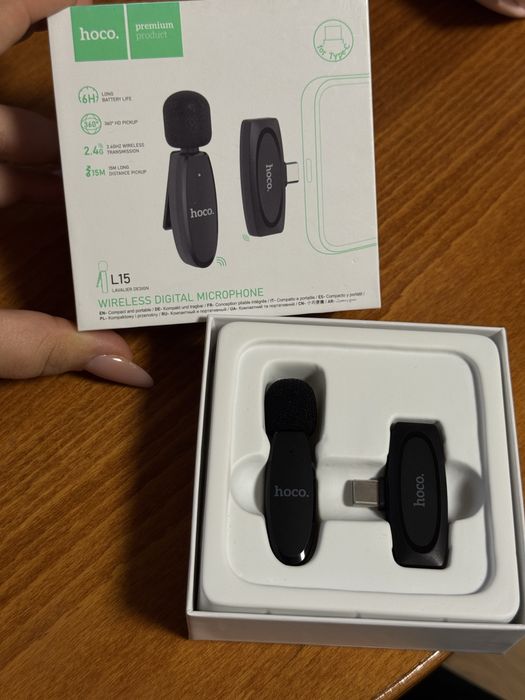 Безжичен микрофон Hoco L15 нов Type C