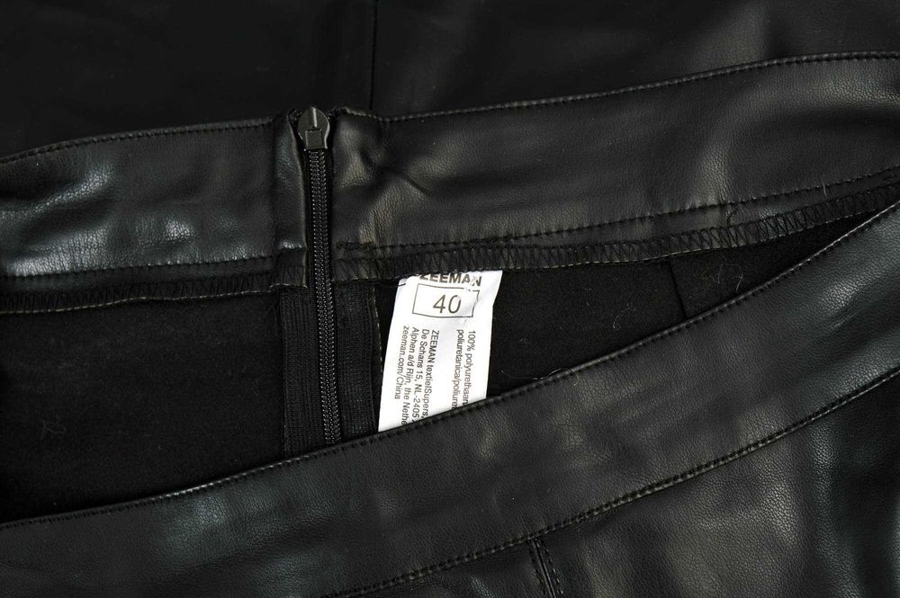 Нова дълга черна кожена пола тип "молив" "Zeeman", номер 40, размер M