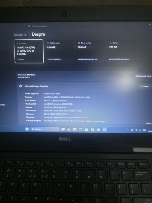 laptop Dell, i5-6300, ram 8gb, ssd 256gb, bat 5h