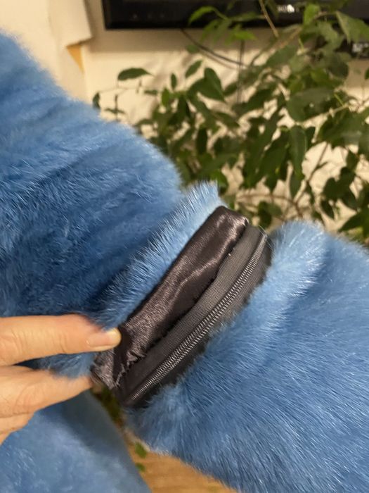 Норковая шуба голубая