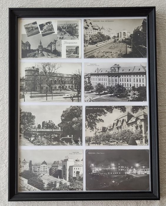 Tablou Timișoara realizat din cărți poștale vechi perioada RPR