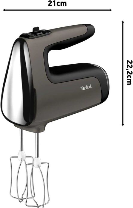 Нов Ръчен Миксер TEFAL Powermix Silence HT650E38, 2 години Гаранция, 5 СКОРOСТИ + ТУРБО, 600 W