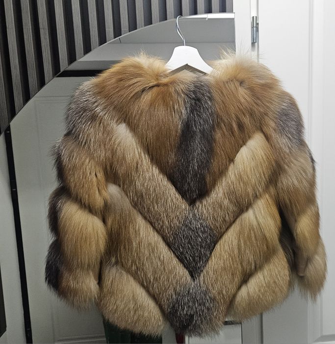 Haină blană de vulpe canadiană