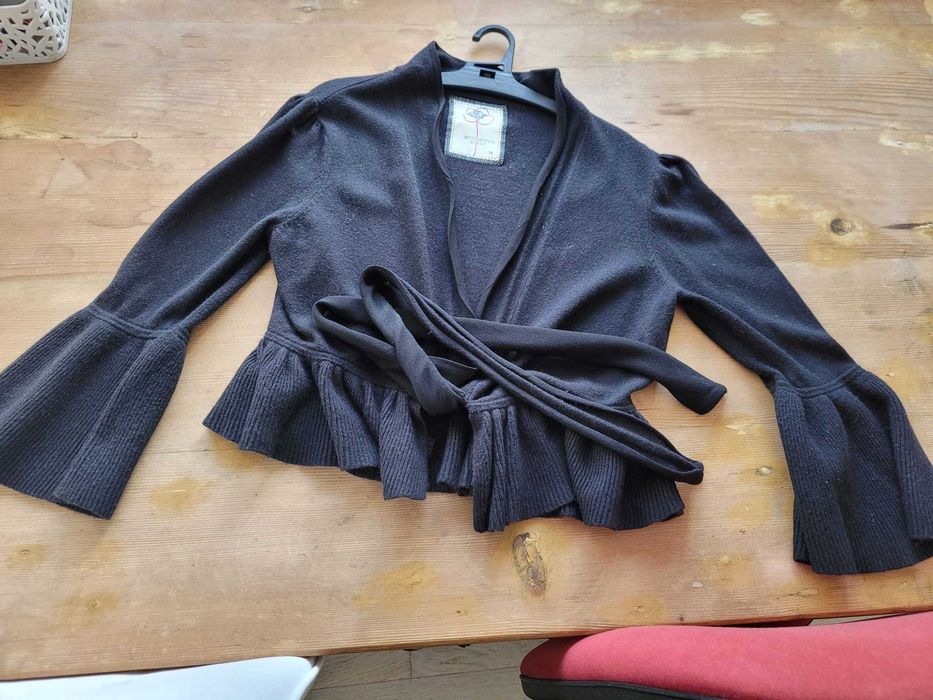 cardigan de lana negru