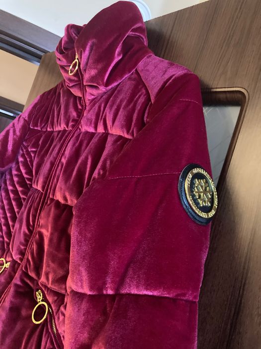 Разпродажба- Зимно яке от кадифе – цвят Бордо