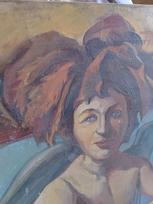 2броя огромни маслени картини доста стари с подпис