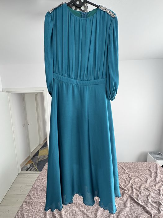 Rochie matase turcoaz