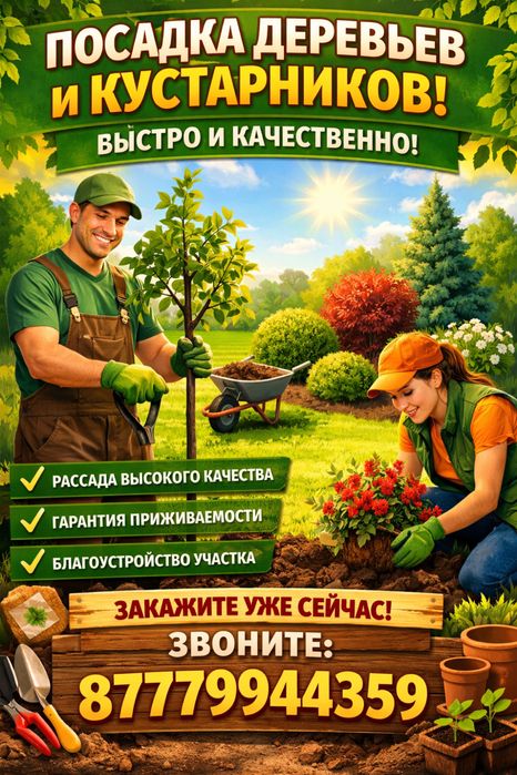 Озеленение территорий, саженцы деревьев.