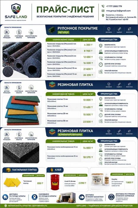 Резиновая плитка для детских площадок