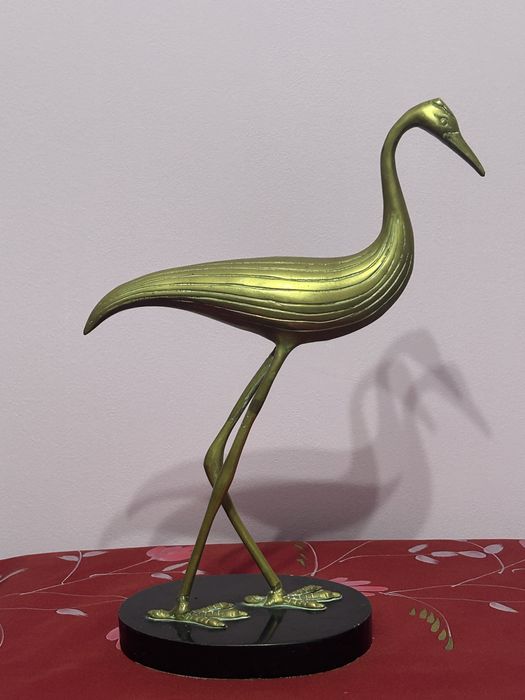 Sculptură Vintage din Bronz – Pasăre Stilizată