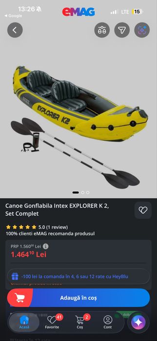 Canoe gonflabila intex explorer 2