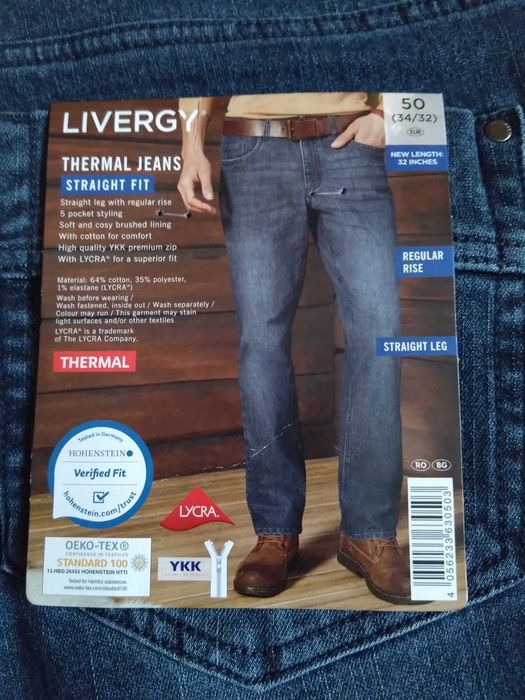 Мъжки термо дънки Livergy №50 - нови