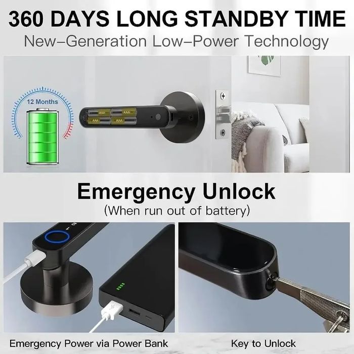 Умный биометрический дверной замок Bluetooth Tuya Smart, Smart lock