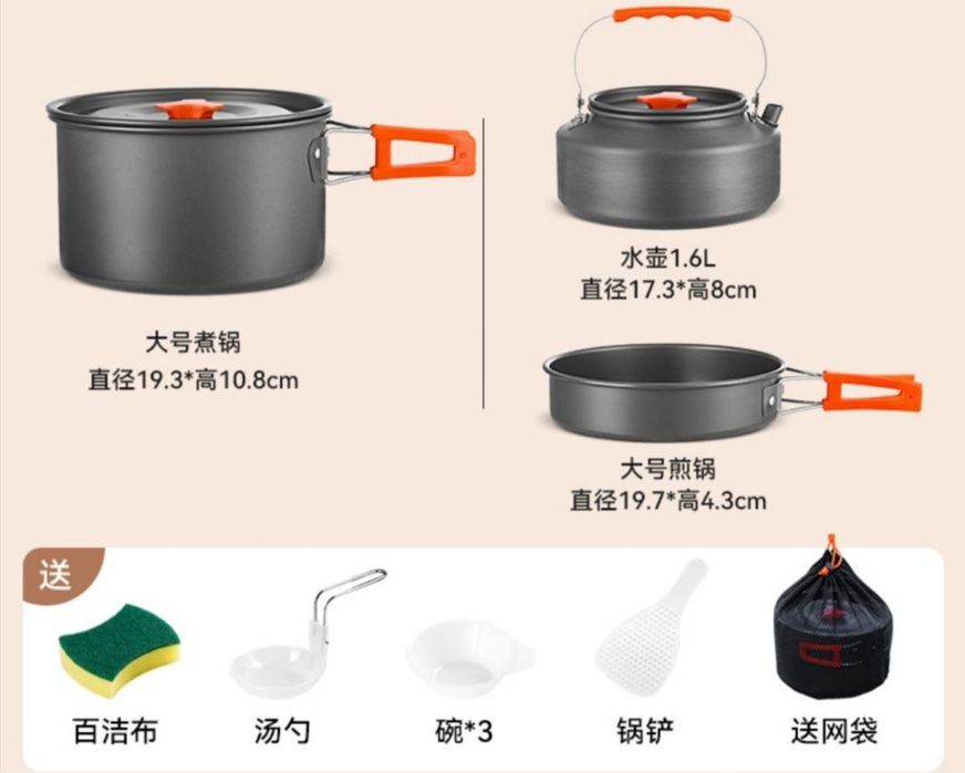 Набор походной посуды для кемпинга и туризма