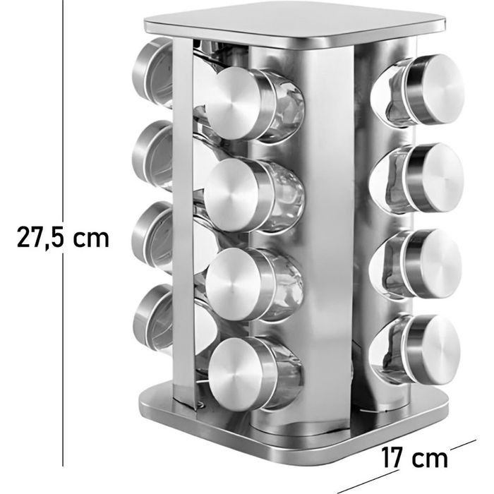 Въртящ се органайзер за подправки Cheffinger -С 16 бурканчета от неръ