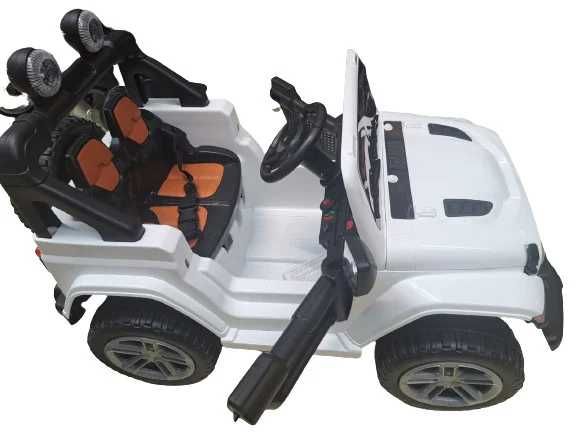 Masina electrica copii HZBB-6668, Alba, 12V, control volan+acceleratie si telecomanda, BT si USB