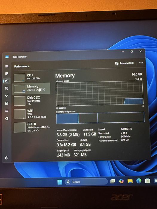 Acer Aspire 3 15 - 512GB nvme - 16GB ram