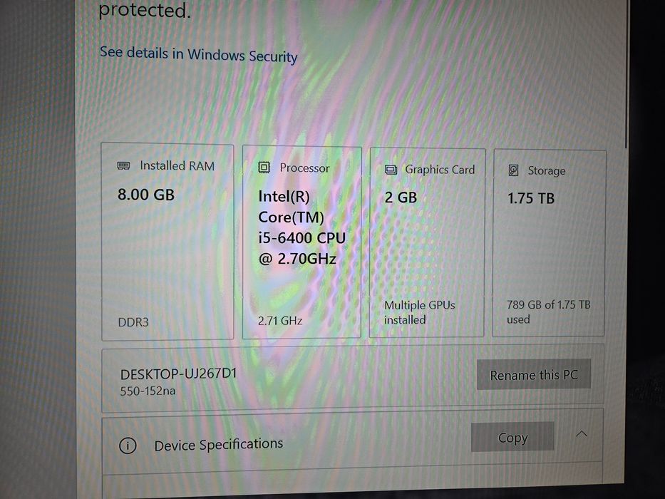 Desktop/Computer/Calculator HP Pavilion 550-152NA i5,SSD 2TB