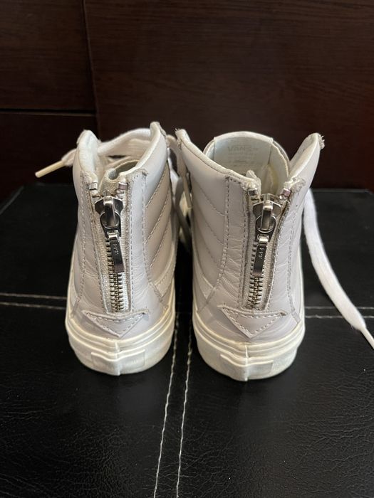 Adidași Vans Sk8-Hi piele albă • Mărime 35 • Fermoar spate • Stare foarte buna