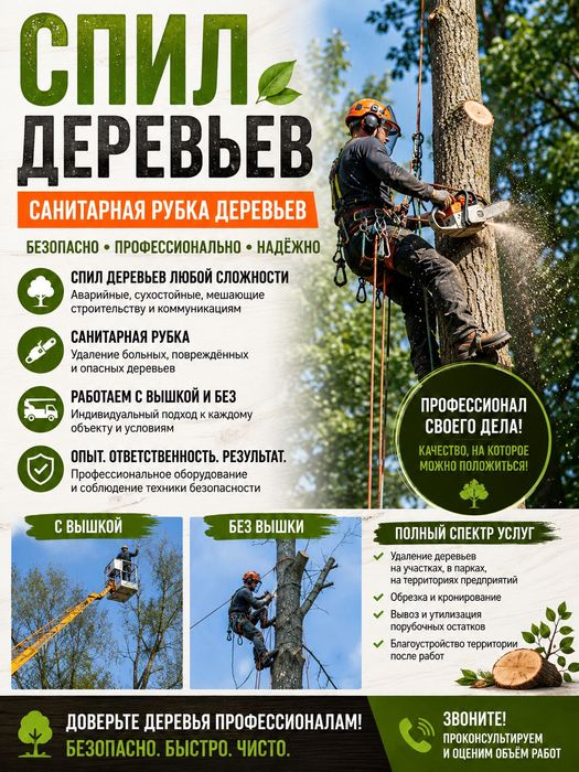 Спил деревьев,санитарная рубка