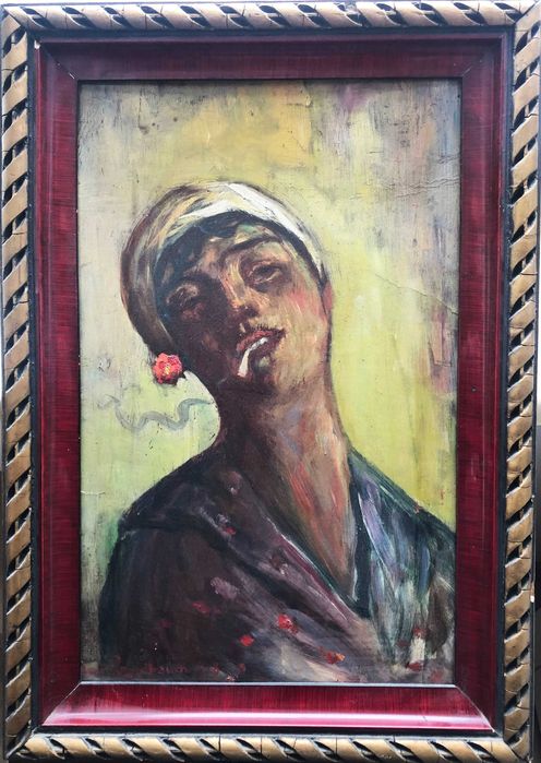 Vand tablou, ulei pe carton, 53,5x33 cm, 1918