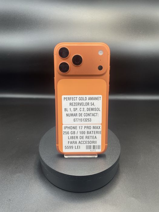 IPHONE 17 PRO MAX 256GB Stocare 100% Baterie 56 CCI Cod: 4293